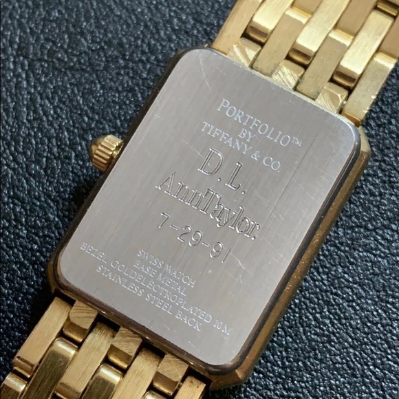 Tiffany & Co. Accessories - Tiffany&Co 14K Gold plate 6” wrist watch 24mm